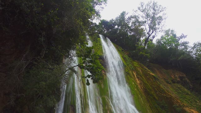 Bottom View Of The Magnificent Waterfall Falling