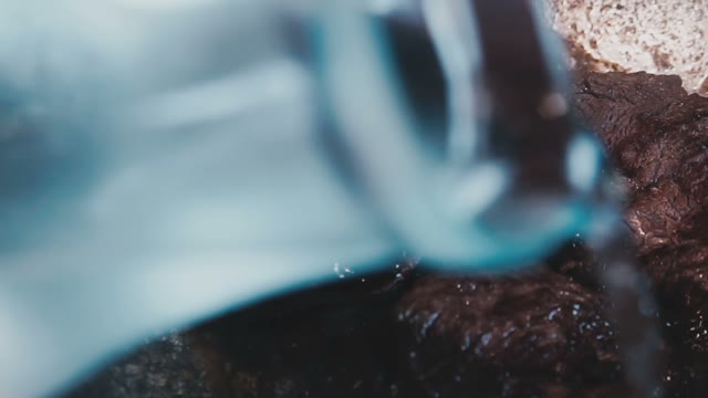 The Meat Is Cooked In A Large Deep Cookware And Poured Water