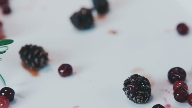 Serving Berries On A Plate With Steak