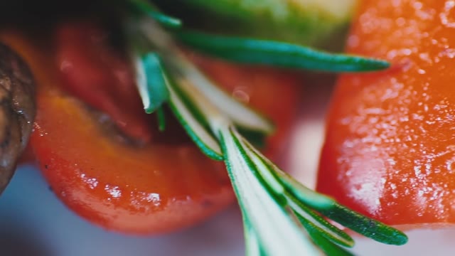 Roasted Vegetables In A Blurred Light