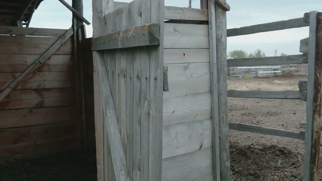 Wooden Door In The Barn Close-up