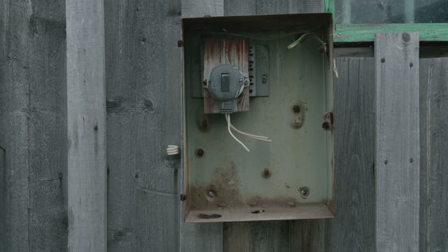 Switch With Cut Wires Close-up