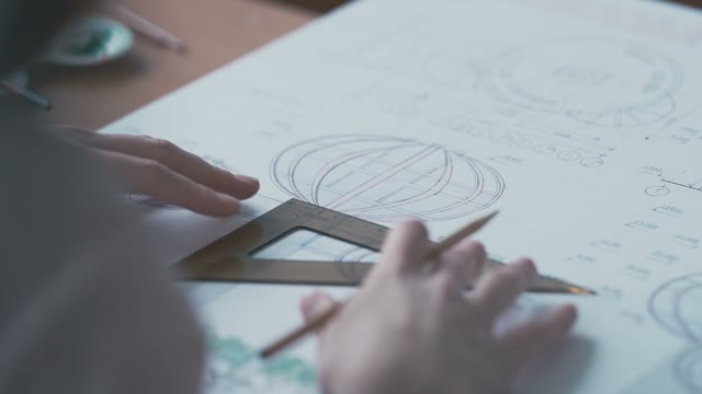 The Drawing Is Constructed With A Ruler And Pencil