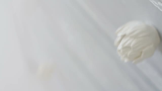 White Handle From The Dresser Close-up