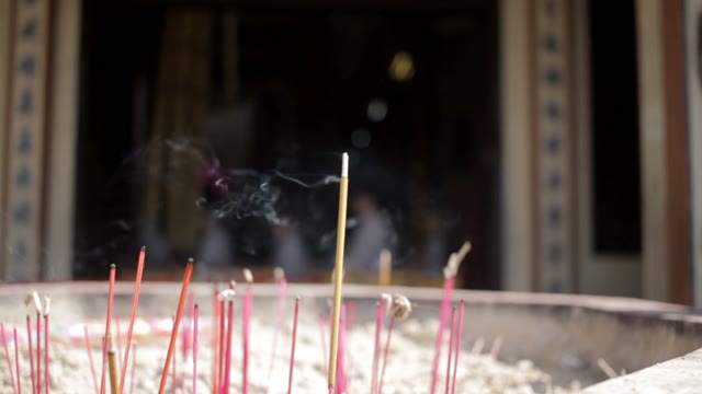 Incense Sticks Burning Close-up