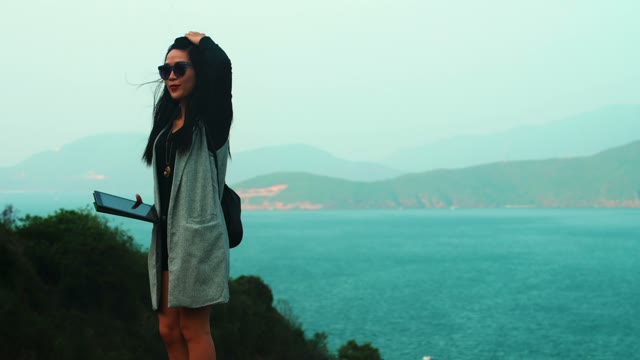 Girl On The Background Of Beautiful Landscape