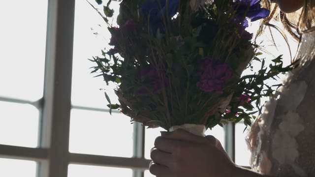 Handsome Bouquet Of The Bride In The Hands Of A Young Girl