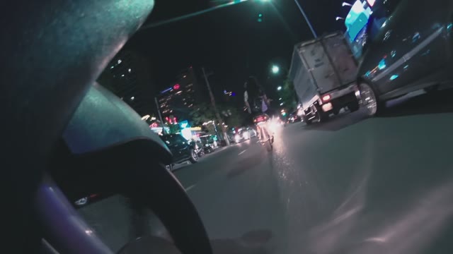 View From The Bottom Of The Moped On The Road