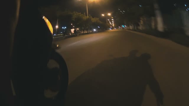 View From The Bottom Of The Moped On The Road