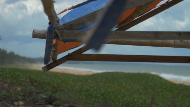 Sunbed On The Beach Near The Ocean Shore