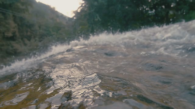 Waterfall With Clear Water Close-up