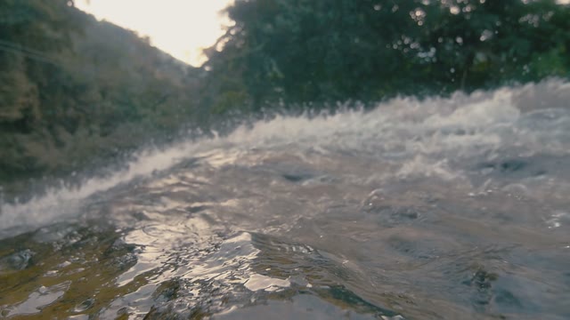 Waterfall With Clear Water Close-up