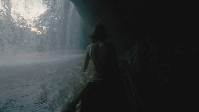 View Behind Waterfall