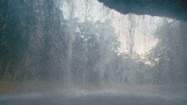 View Behind Waterfall