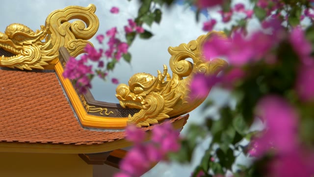 Golden Dragon Asian Characters On The Construction