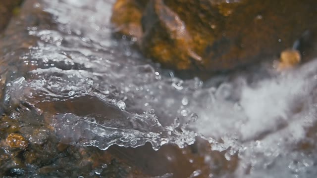 Waterfall With Crystal Clear Water Close-up