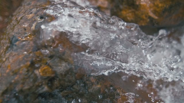 Waterfall With Crystal Clear Water Close-up