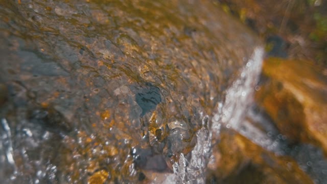 Waterfall With Crystal Clear Water Close-up