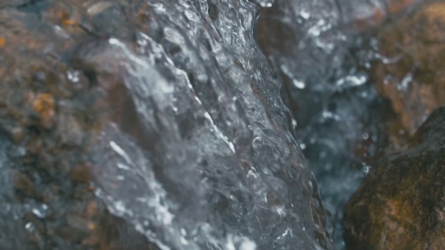 Waterfall With Crystal Clear Water Close-up