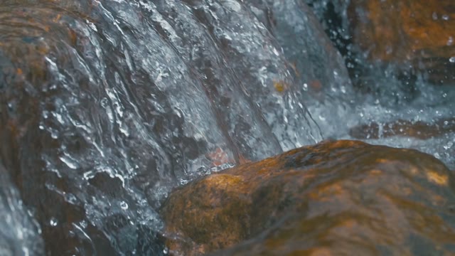 Waterfall With Crystal Clear Water Close-up