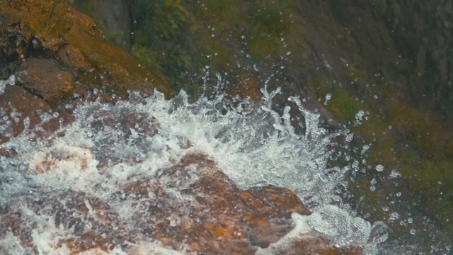 Waterfall With Crystal Clear Water Close-up