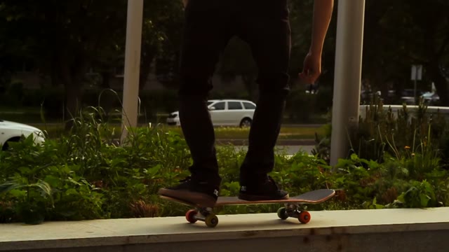 Skateboarder Jumps Obstacle Ci