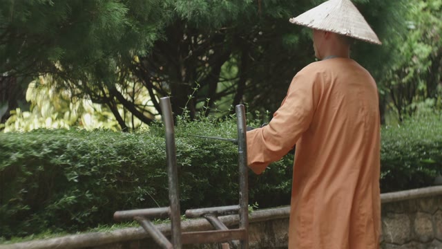 Man Cuts Bush
