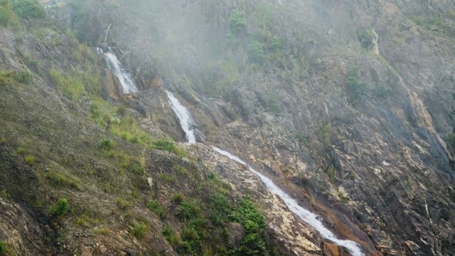 Beautiful High Waterfall Close-up