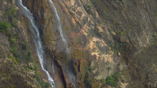 Beautiful Mountain Waterfall Close-up