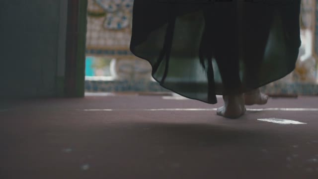 Girl Steps Out Onto The Balcony