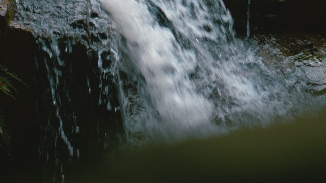 Waterfall With Clear Water Close-up