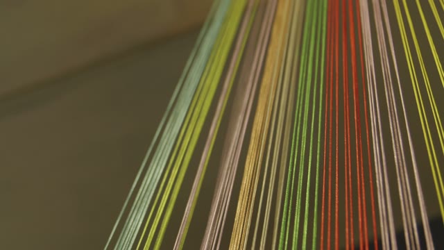 Multi-colored Stretched Threads Close-up