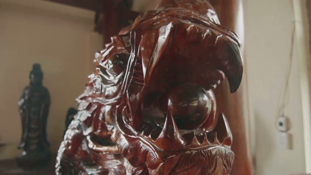 Red Dragon Sculpture Close