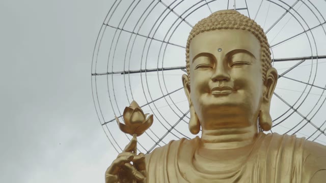 Huge Statue Of The Golden Buddha Close-up