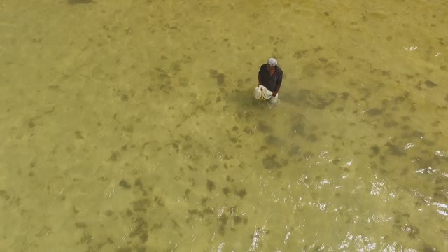 The Man Is Fishing In The River