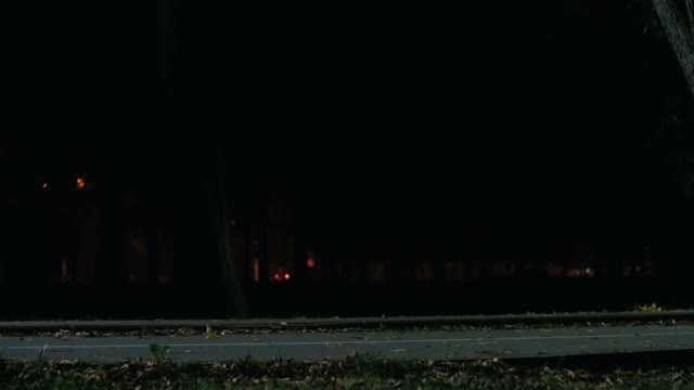 Cyclist Rides Through The Park