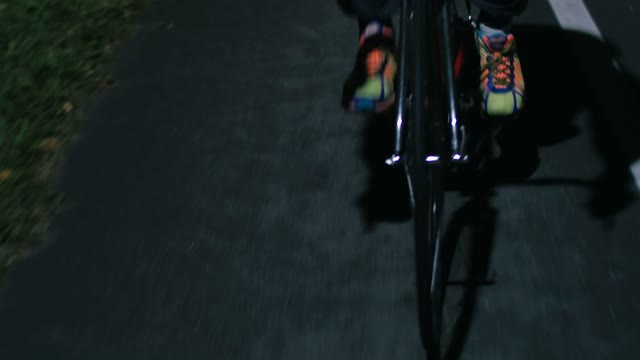 Cyclist Riding A Bicycle Close-up