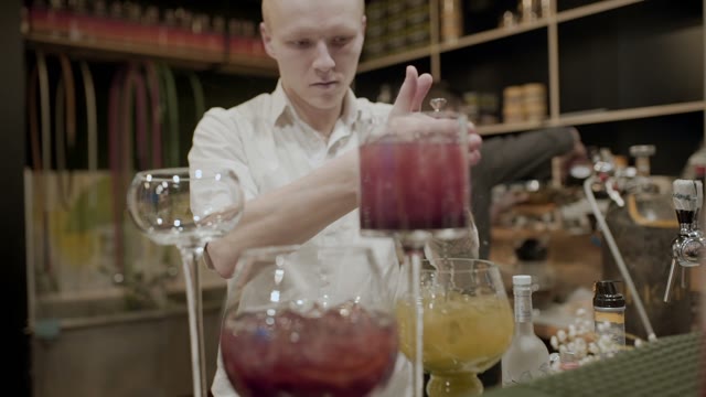 Bartender Makes A Cocktails Close-up