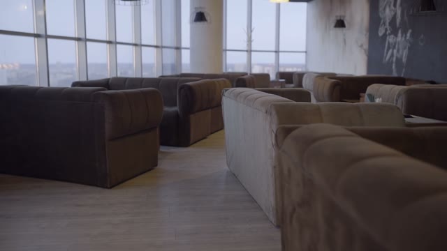 Interior Of A Cafe With Panoramic Windows