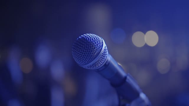 Microphone In A Nightclub Close-up