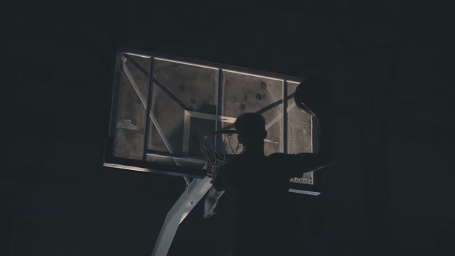 Young High Basketball Player Throws The Ball Into The Ring