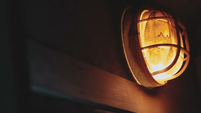 Emergency Lamp Burning In An Abandoned Room