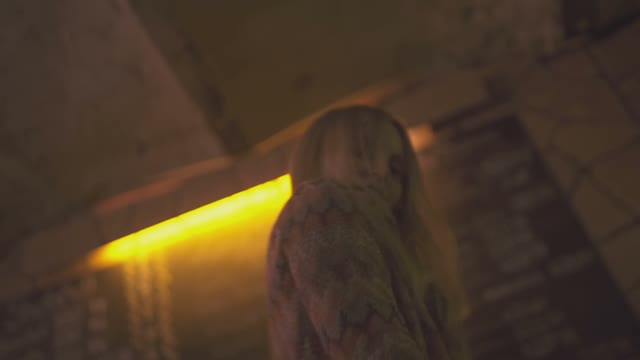Beautiful Young Blonde Dancing In The VIP Zone Of The Club