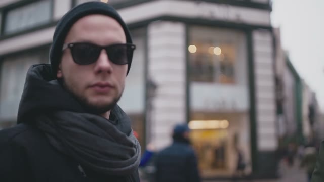 A Young Attractive Guy Walks The Streets Of Prague