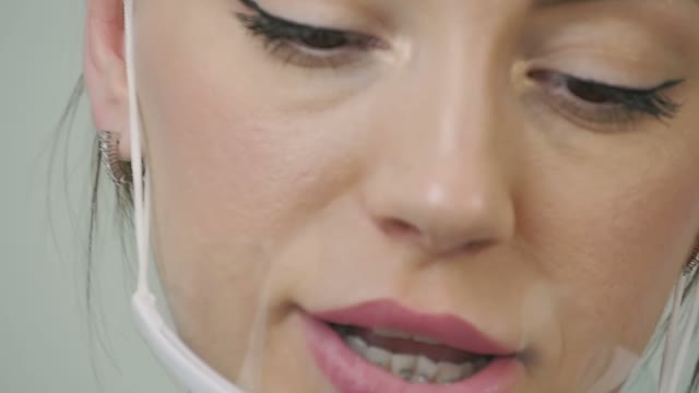 Face Of The Girl In The Mask Close-up