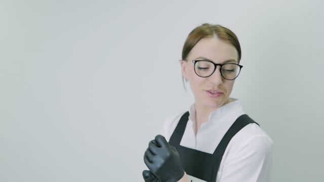 Girl In Black Gloves Close-up