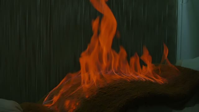 Red Flames Indoors