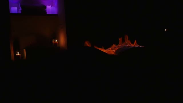 Red Flames In Darkness