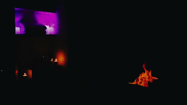 Red Flames In Darkness