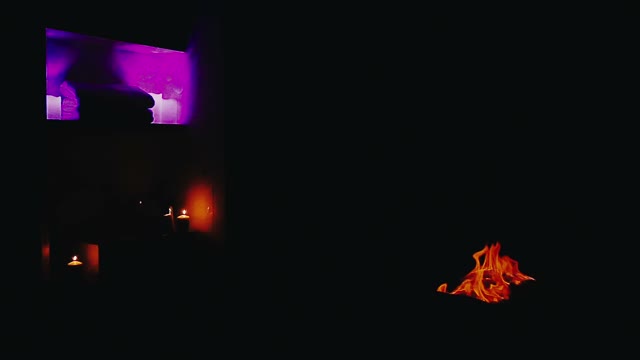 Red Flames In Darkness